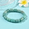 Column Natural Amazonite Beads Stretch Bracelets for Women Men BJEW-A148-01A-17-2
