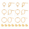 30Pcs 3 Style Brass Cricle Stud Earring Findings KK-AR0002-99-1