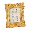 4-Slot Photo Frame Resin Finger Ring Organizer Holder with Cotton and Linen Mat and Iron Support RDIS-WH0016-20-1
