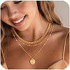 3Pcs Brass Disc Pendant 3 Layer Necklaces for Women FS-WG7502D-04-2