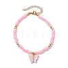 Butterfly Alloy Acrylic Charm Bracelets BJEW-JB10487-02-1