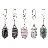 304 Stainless Steel Chain Pouch Natural Gemstone Pendant Decorations HJEW-JM01888-01-1