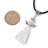 Seed Beads Loom Angel Pendant Necklaces NJEW-MZ00061-03-3