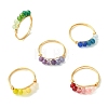 Dyed Natural Malaysia Jade Finger Rings for Women RJEW-JR01108-3