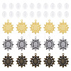 30Pcs 3 Colors Vintage Tibetan Style Alloy Flower Pendant Cabochon Bezel Settings TIBEP-TA0001-47-3