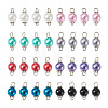 Yilisi 100Pcs 8 Colors Glass Pearl Round Bead Connector Charms FIND-YS0001-21-2