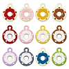 24Pcs 12 Colors Frosted Painted Colored Alloy Pendants FIND-TA0003-24-9