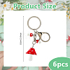 6Pcs Opaque Resin Mushroom Keychains KEYC-DC00071-2