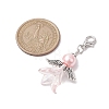 2Pcs 2 Colors Wedding Season Angel Glass Pearl & Acrylic Pendant Decorations HJEW-JM01920-3