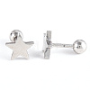 Tarnish Resistant 201 Stainless Steel Barbell Cartilage Earrings LS-EJEW-R147-08-4