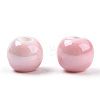 Pearlized Handmade Porcelain Round Beads PORC-S489-6mm-16-2