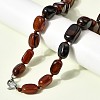 Dyed Natural Agate Cuboid Graduated Beaded Necklaces with Alloy Clasps NJEW-C113-01G-3