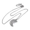 304 Stainless Steel Openable Moon Pendant Cable Chain Necklaces for Women STAS-Z114-18P-4