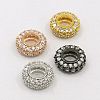 Brass Cubic Zirconia European Beads ZIRC-F001-102-1