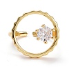 Hollow Ring with Cubic Zirconia Cuff Ring RJEW-E170-06G-2