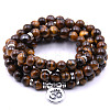 Bohemian Styles Natural Round Tiger Eye Beaded Stretch Bracelets for Women Men XW1500-4-1