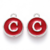 Platinum Plated Alloy Enamel Charms ENAM-S118-03C-P-1