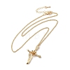 304 Stainless Steel Cross with Flower Pendant Necklaces for Women NJEW-A020-03C-G-2