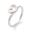 304 Stainless Steel Heart Finger Ring for Women RJEW-C086-06-P-1