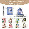 Kissitty 50Pcs 5 Styles Cloth Packing Pouches ABAG-KS0001-04-10