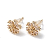 Snowflake Brass Micro Pave Cubic Zirconia Stud Earrings EJEW-Z152-02G-02-4