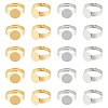 Unicraftale 20Pcs 2 Styles Adjustable 304 Stainless Steel Finger Rings Components STAS-UN0057-19A-1