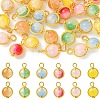 30Pcs 6 Colors Glass Pendants PALLOY-YW00183-1