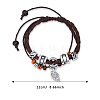 Imitation Leather & Alloy & Wood Double Layers Bracelets WGA6452-01-1