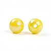 Electroplate Pearlized Glass Pearl Beads EGLA-T021-14B-09-2