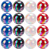 100Pcs 4 Colors UV Plating Opaque Acrylic Beads OACR-SP0002-31-7