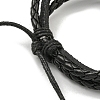 Braided PU Leather & Waxed Cords Triple Layer Multi-strand Bracelets BJEW-P329-08A-P-3