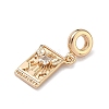 Brass Pave Clear Cubic Zirconia Tarot European Dangle Charms KK-C168-10G-2