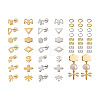 56Pcs 14 Style 201 Stainless Steel Stud Earring Findings with Hole and 304 Stainless Steel Pins and Ear Nuts DIY-SW0001-11-18