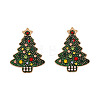 Christmas Tree  Alloy Enamel Stud Earrings FS-WG53A5C-01-3