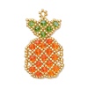Glass Seed Beaded Pineapple Pendants PALLOY-MZ01109-1
