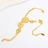 Vintage Brass Carved Hollow 5-Petal Flower Hand Chain Ring Bracelets for Women FB4811-1-5
