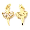 Rack Plating Brass Micro Pave Cubic Zirconia Pendants KK-D036-21G-1