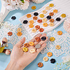120Pcs 6 Colors 2-Hole Wood Flower Buttons BUTT-TA0001-40C-6