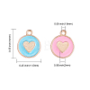 50Pcs 5 Colors Alloy Enamel Charms ENAM-CJ0001-86-2