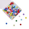 135G 9 Colors Transparent Crackle Glass Round Beads Strands CCG-SZ0001-02-4