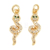 Brass Micro Pave Green Cubic Zirconia Pendants KK-Q085-04C-G-1