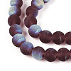Frosted Transparent Glass Beads Strands GLAA-T032-T6mm-MBB19-3