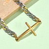 201 Stainless Steel Cross Link Bracelets BJEW-G785-01GP-2