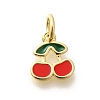 Real 18K Gold Plated Brass Enamel Charms KK-L225-001G-03-1