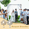 4Pcs 2 Colors Wedding Bridal Flower Bouquet Crystal Rhinestone Brooch JEWB-DC0001-05-5