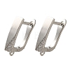 Rack Plating Brass Micro Pave Cubic Zirconia Hoop Earring Findings EJEW-H143-10P-1