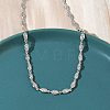Brass Micro Pave Clear Cubic Zirconia Eye Link Chain Necklaces NJEW-G183-07P-3