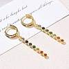 Brass Pave Cubic Zirconia Hoop Dangle Earrings KK-CBAD9DF-02G-B-1