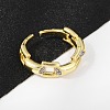 Brass Micro Pave Cubic Zirconia Open Cuff Ring for Women RJEW-F177-03GP-09-4