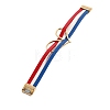 USA Flag Style Red Blue White Imitation Leather Cord Bracelets PW-WG5F782-01-5